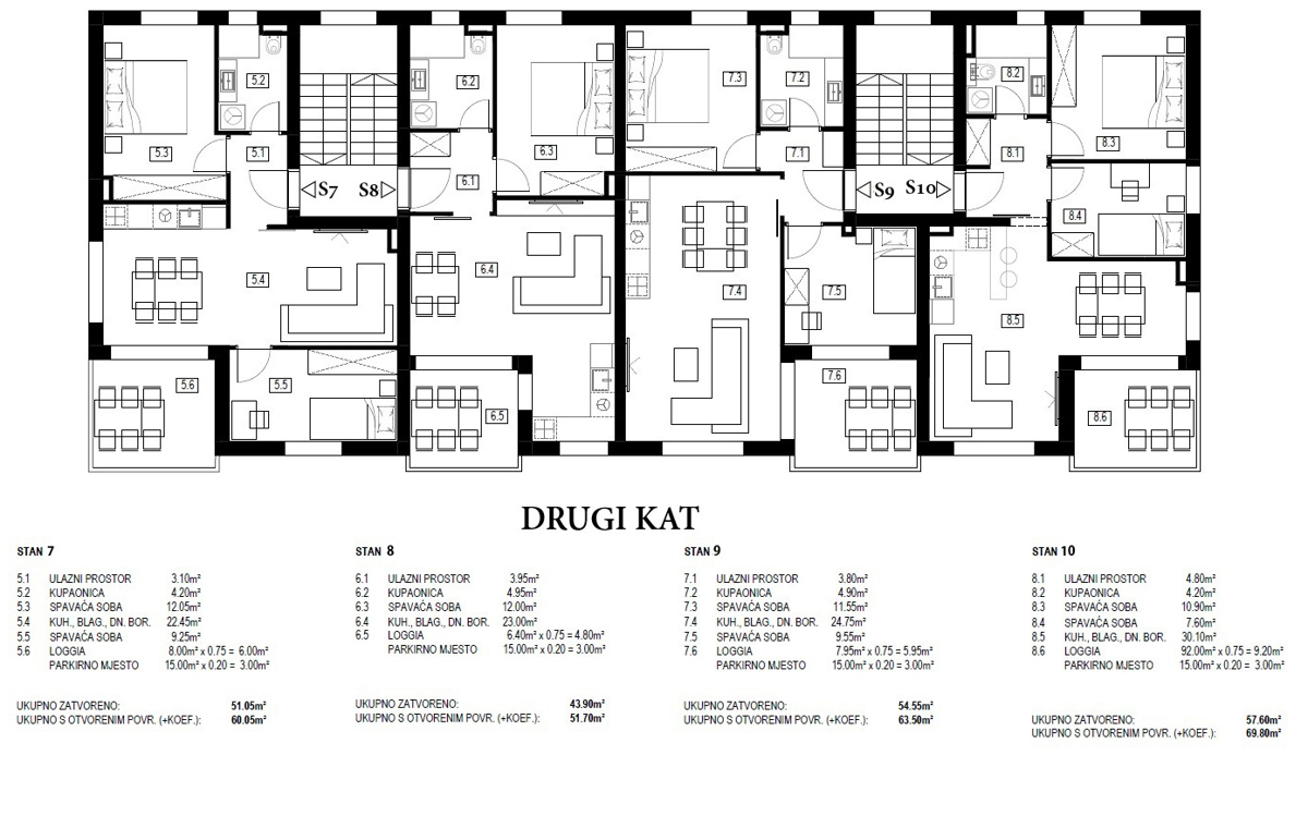 Vodice - Dvosobno stanovanje S1, pritličje z vrtom