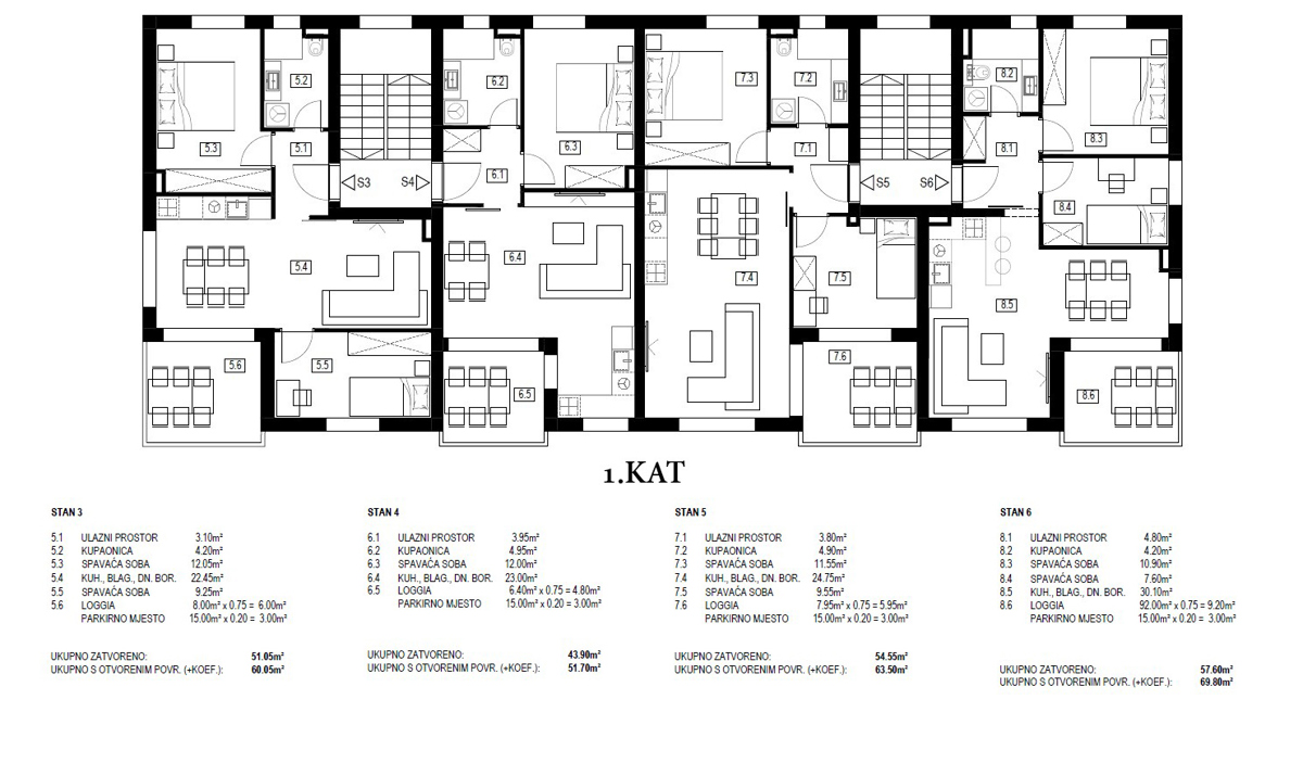 Vodice - Dvosobno stanovanje S1, pritličje z vrtom