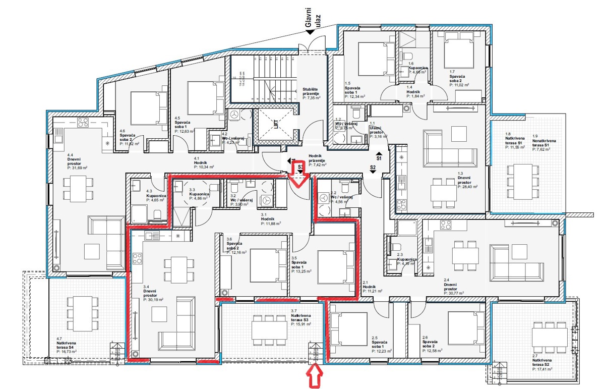 Vodice - Luksuzno stanovanje S3 v pritličju, pogled na morje