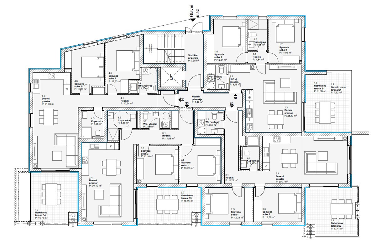 Vodice - Luksuzno stanovanje S1 v pritličju z vrtom, pogled na morje
