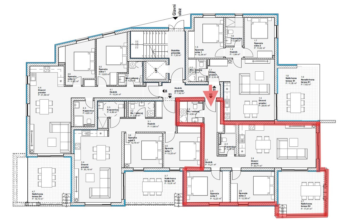 Vodice - Luksuzno stanovanje S2 v pritličju z vrtom, pogled na morje