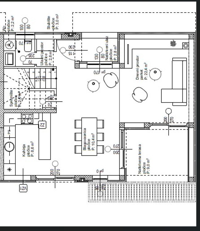 Vodice - Moderna dvojna hiša S2, 1300 m od plaže