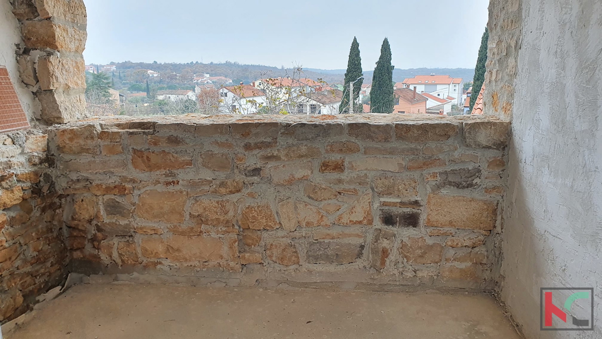 Istra, kamnita hiša v okolici Rovinja, 120m2, v visoki roh-bau fazi s pogledom na morje, #prodaja