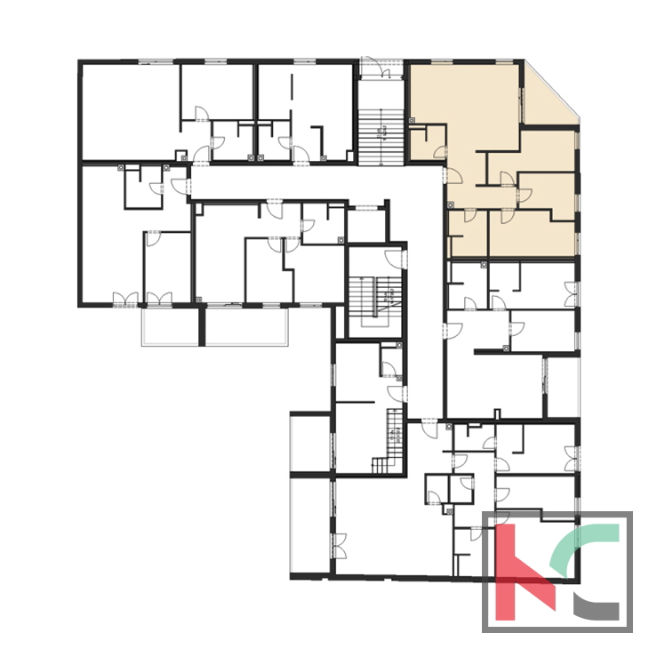 Istra, Pula, center, stanovanje 96,42m2 v novogradnji, tri sobe in loža