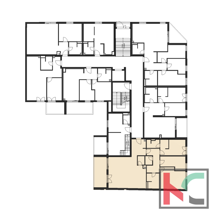 Istra, Pula, center, stanovanje 130,31m2 s tremi spalnicami in ložo, novogradnja