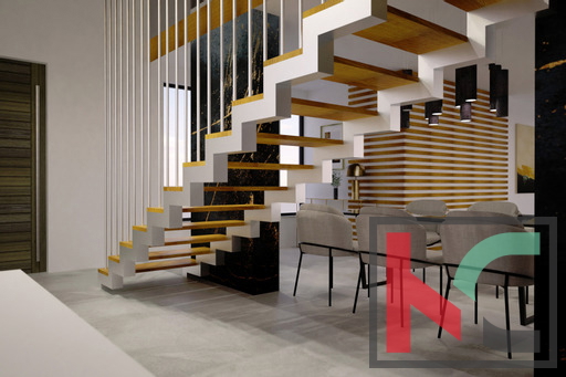 Istra, Orbanići, moderno dizajnersko opremljena vila v izgradnji 194m2