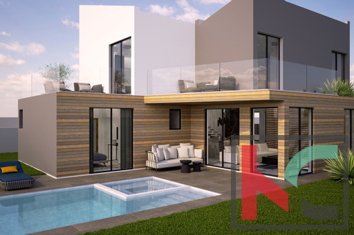 Istra, Orbanići, moderno dizajnersko opremljena vila v izgradnji 194m2