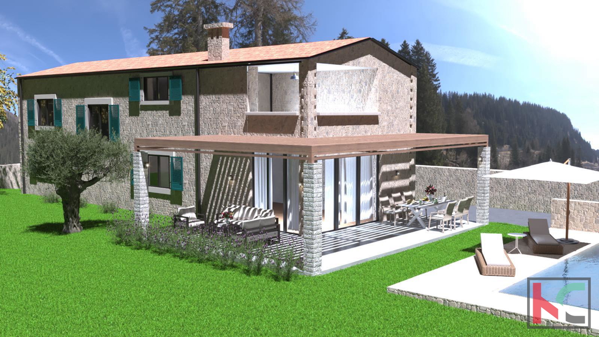 Istria - Juršići, casa in costruzione 200m2 in una posizione tranquilla, #vendita