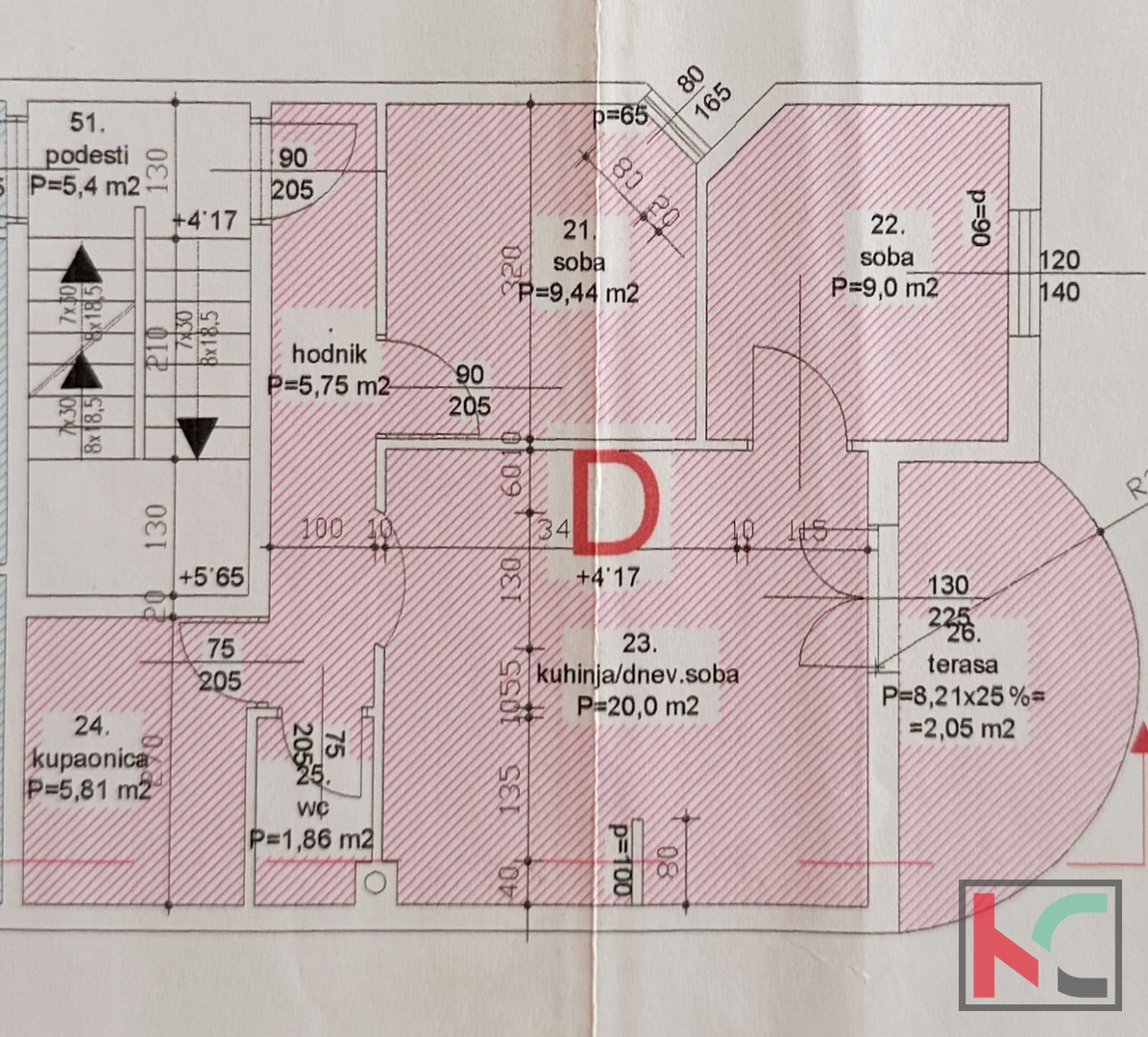 Pula, Nova Veruda, prodamo stanovanje z velikim balkonom in 2 spalnicama, 56 m2