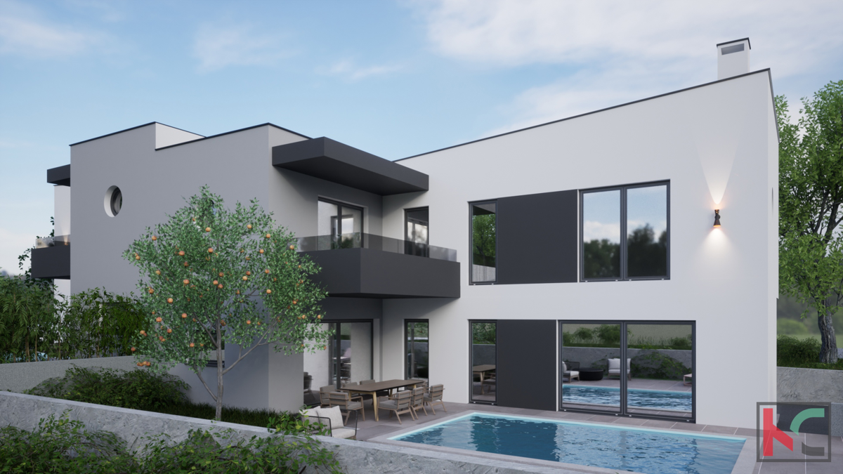Istra, Ližnjan, moderna dupleks hiša, 180m2 z bazenom, # prodamo