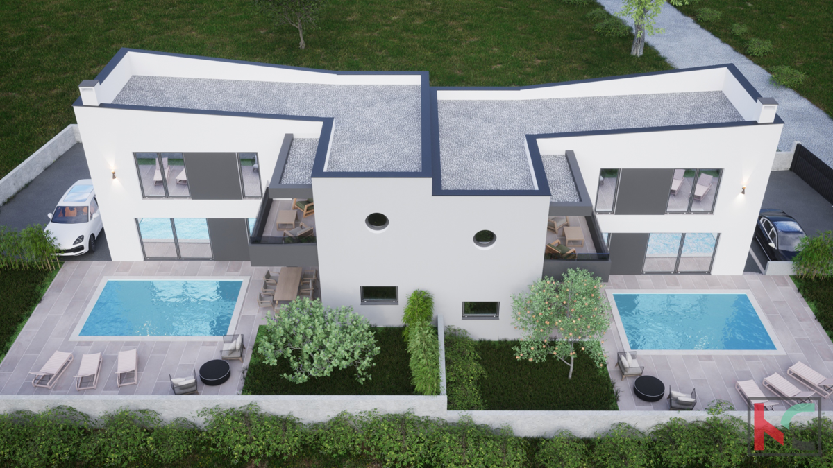 Istra, Ližnjan, moderna dupleks hiša, 180m2 z bazenom, # prodamo