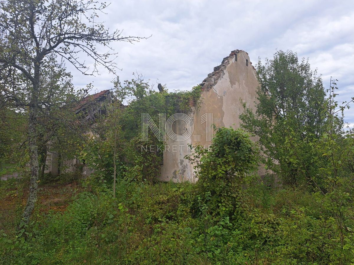 Plaški - prodaja hiše za obnovo z velikim zemljiščem