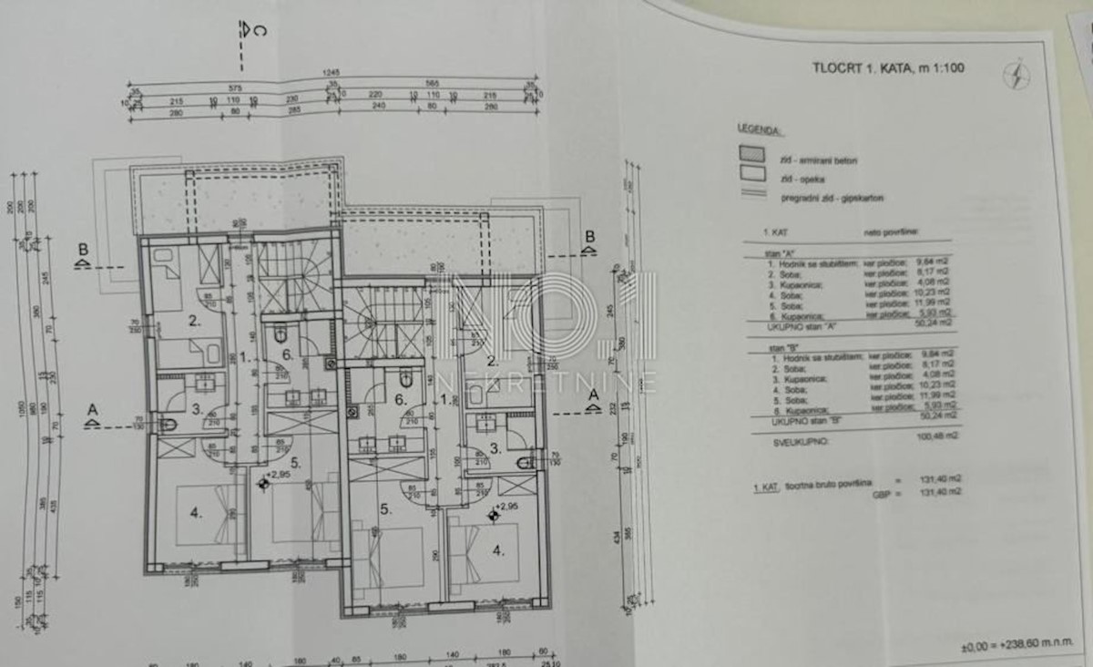 Hreljin - prodaja novega dvojčka s pogledom na morje