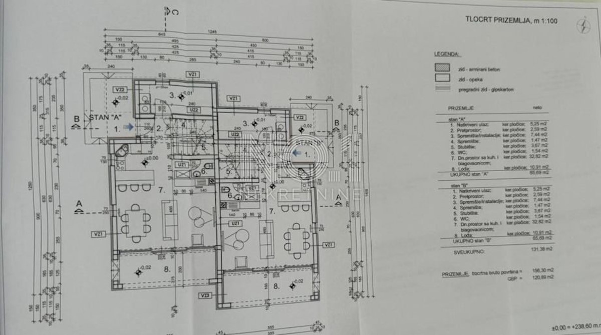 Hreljin - prodaja novega dvojčka s pogledom na morje