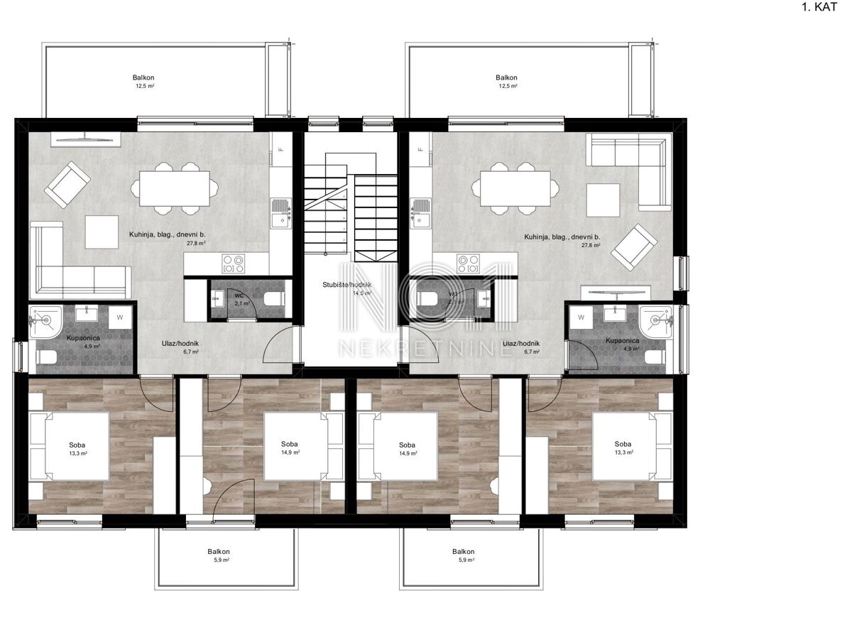 Okolica Poreča - apartmaji v novogradnji s pogledom na morje