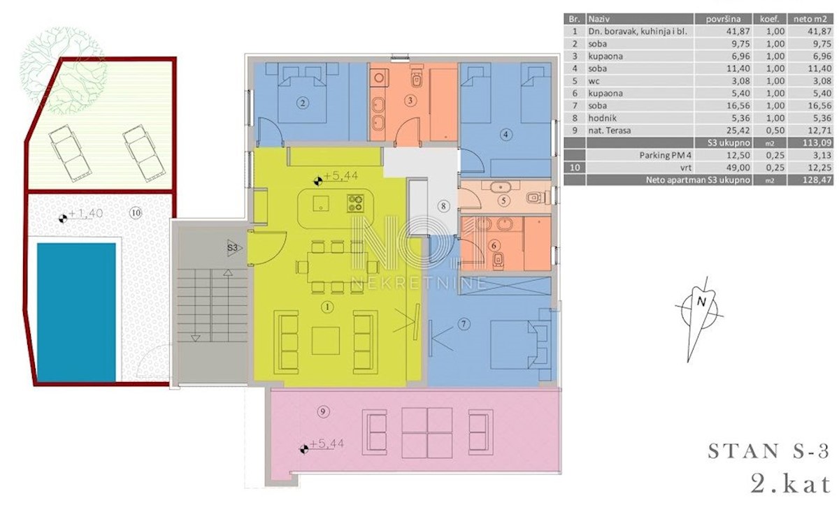 Malinska - apartma z bazenom v novogradnji