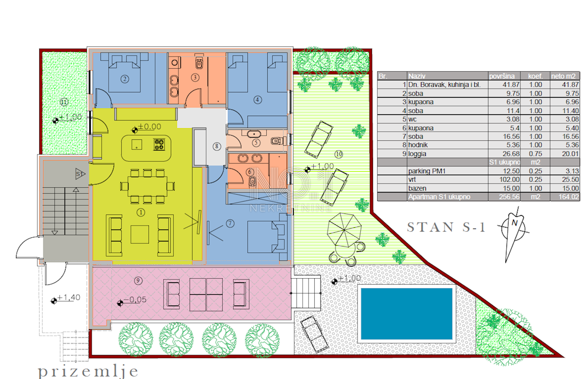 Malinska - apartma z bazenom v novogradnji