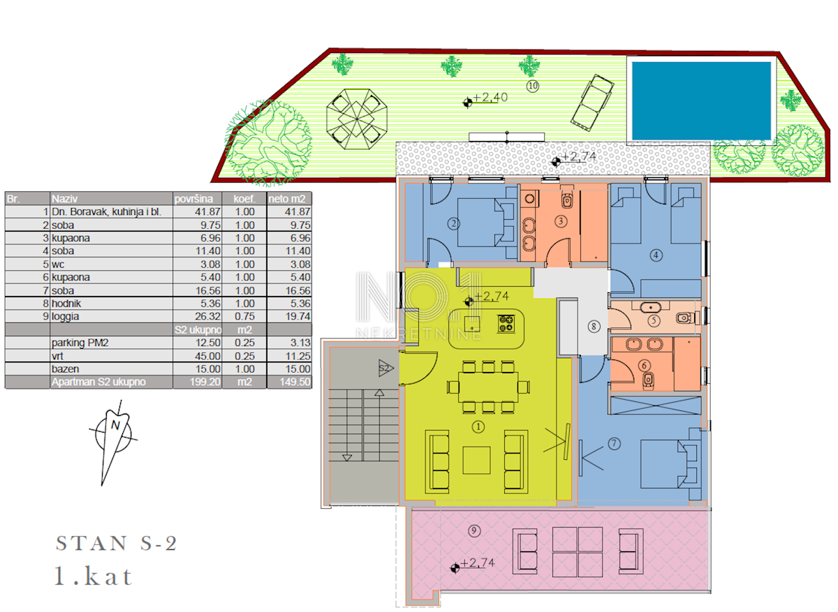Malinska - apartma z bazenom v novogradnji
