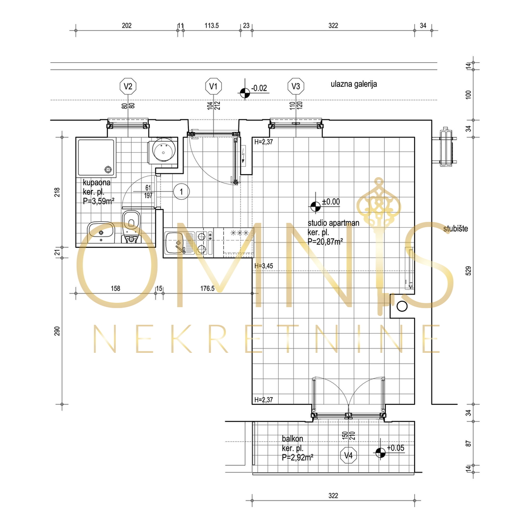 Studio apartma Malinska – 100 m od plaže