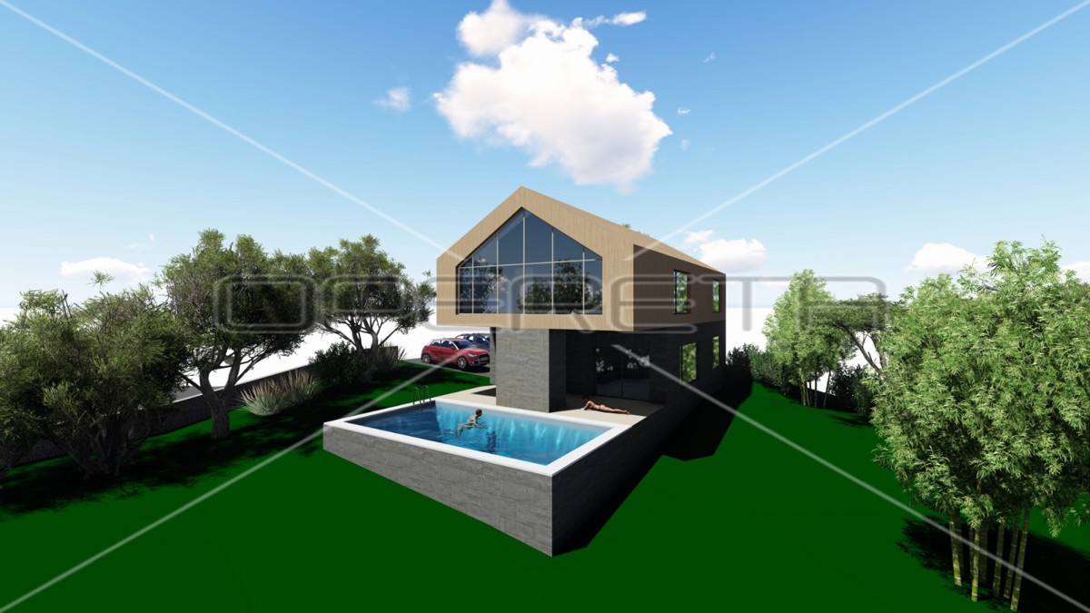 Ekskluziven projekt vile 230 m² ob reki Kupi – mir, zasebnost in investicijski potencial