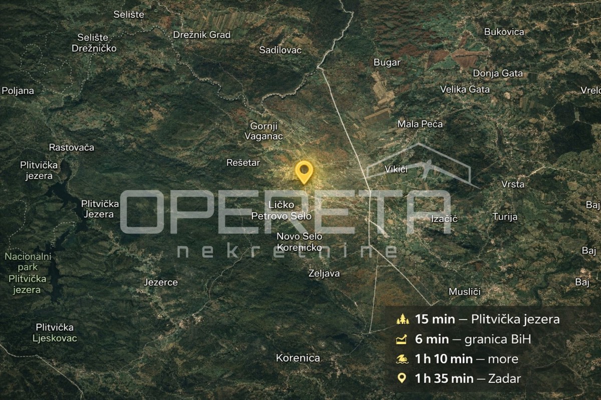 Hiša za obnovo blizu Narodnega parka Plitviška jezera, parcela 1.021 m²