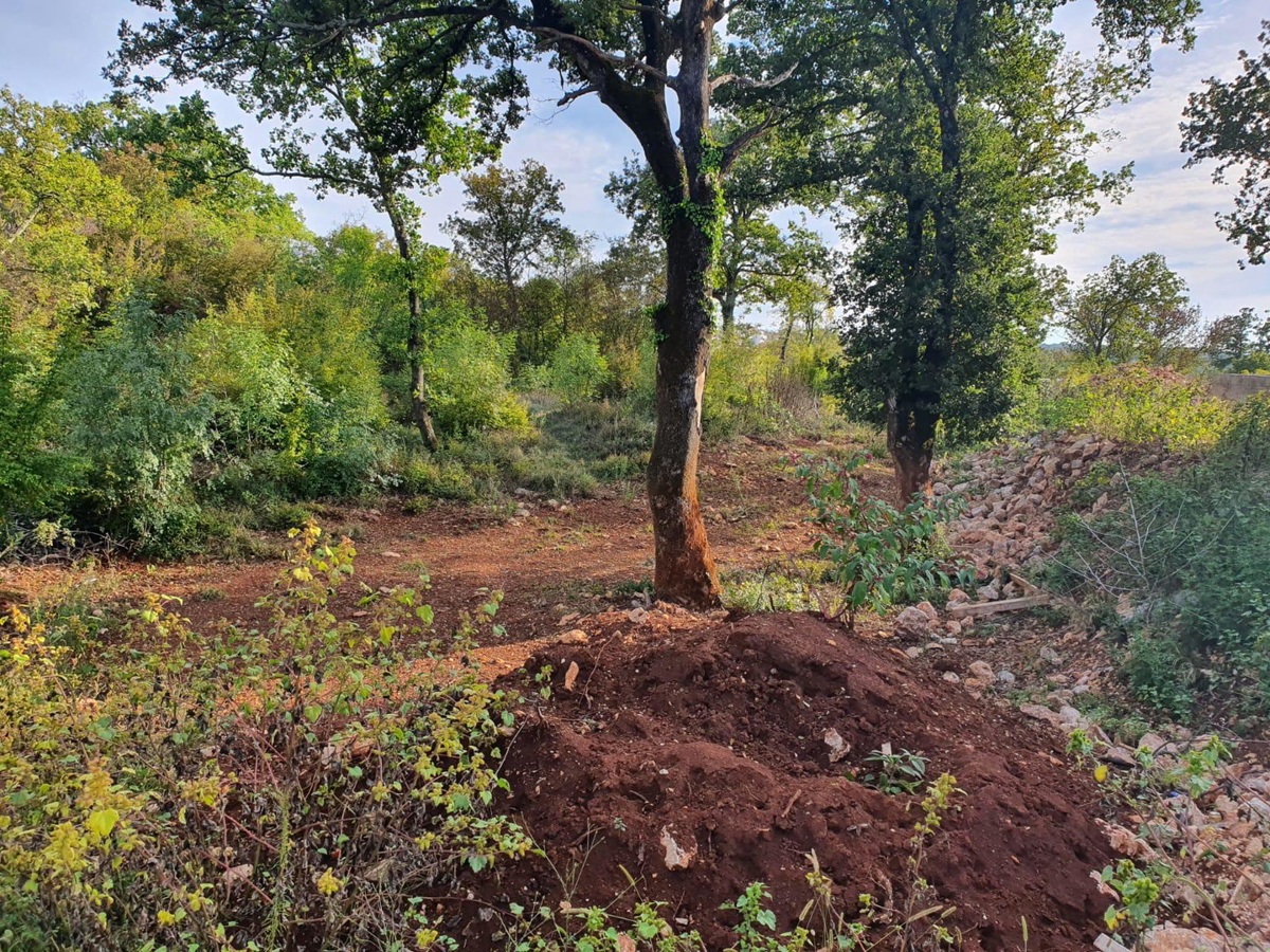 Gradbeno zemljišče z razgledom na morje in gradbenim dovoljenjem – 1089 m², 500 m od morja