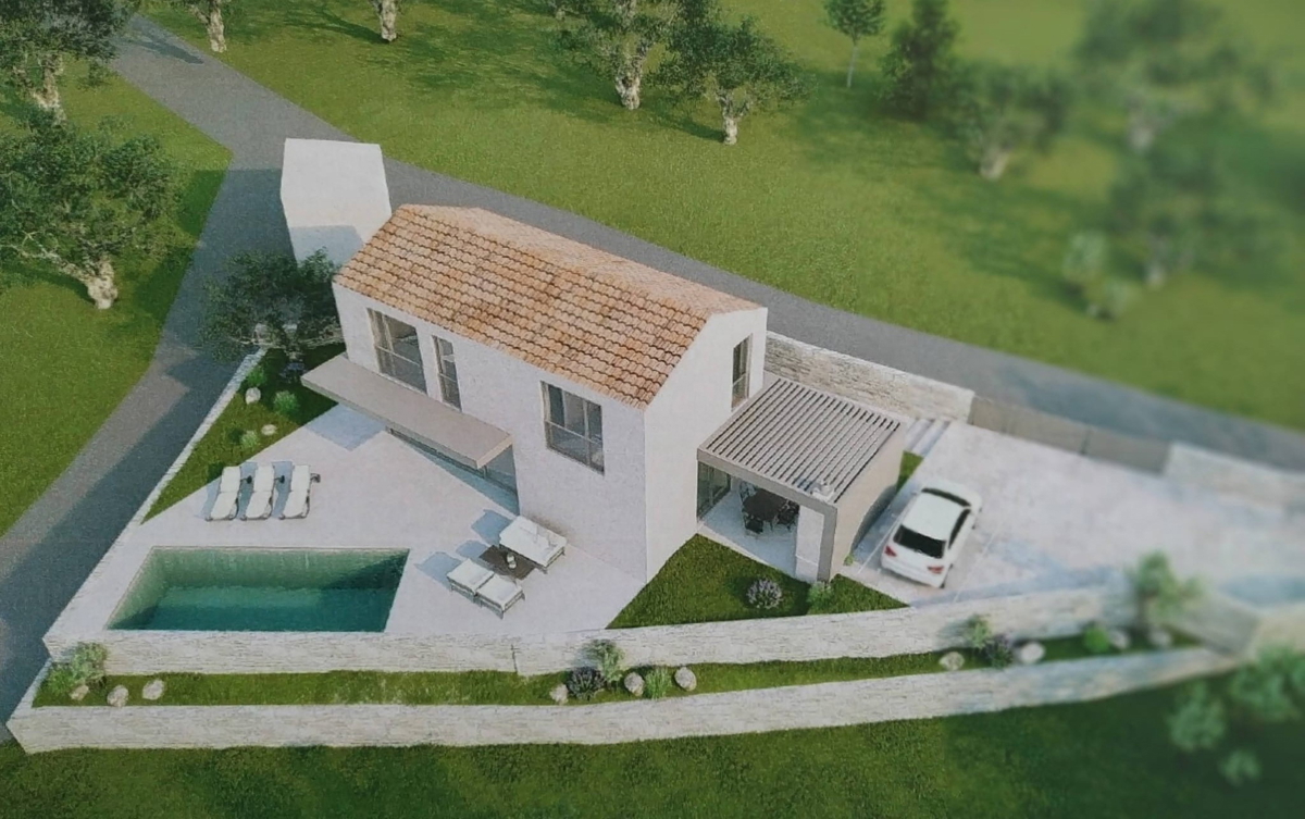 Gradbeno zemljišče z dovoljenjem in projektom – Hlapa, otok Krk