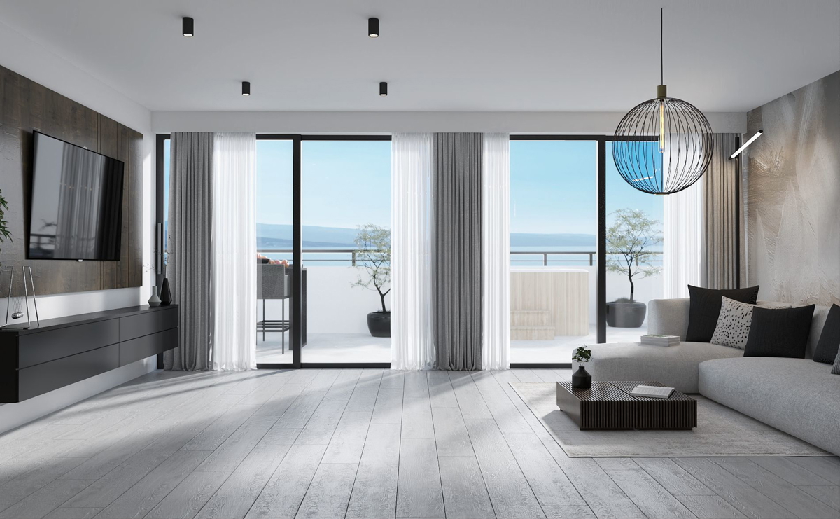 Penthouse, panoramski pogled na morje - Kraljevica