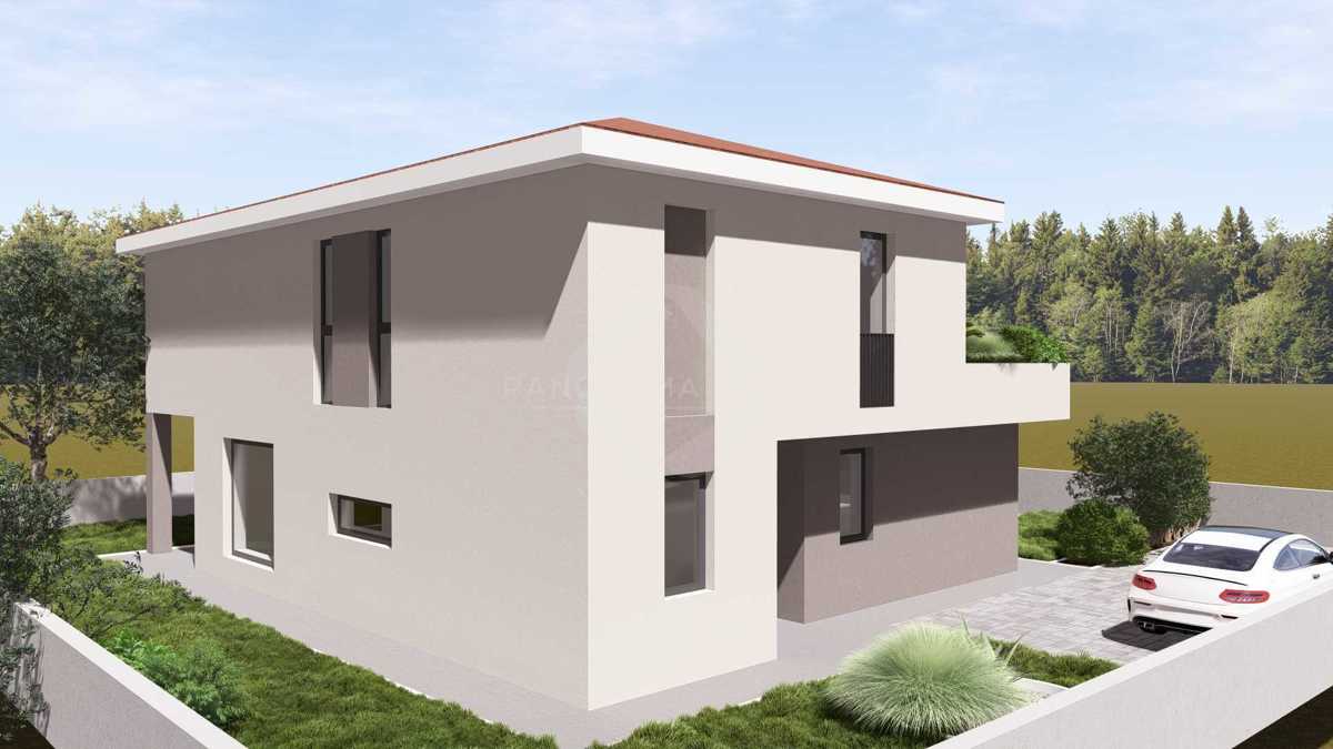 Gradbeno zemljišče s projektom – 573 m², družinska hiša 198 m² s bazenom in vrtom
