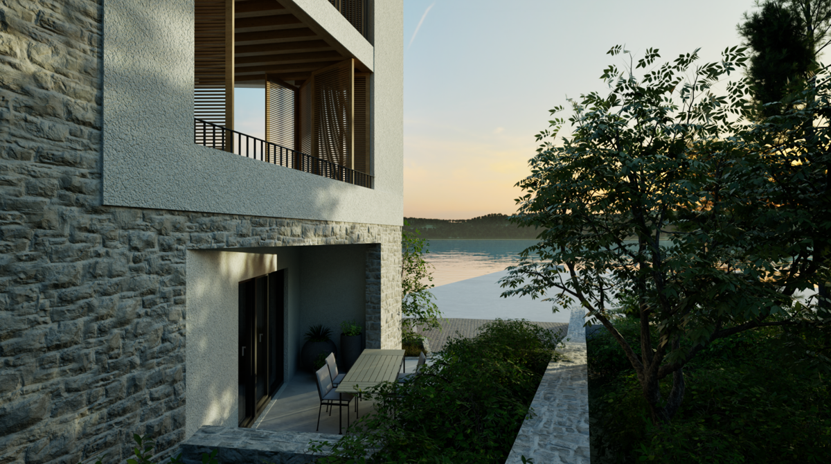 Samo pri nas! Ekskluzivno stanovanje v prvem vrsti ob morju v Lumbardi, Korčula