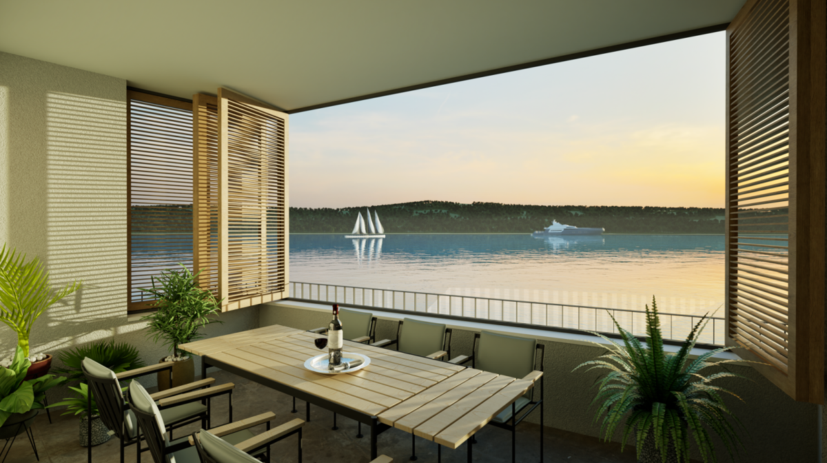 Prostoren stan s teraso in panoramskim pogledom na morje – Lumbarda, Korčula