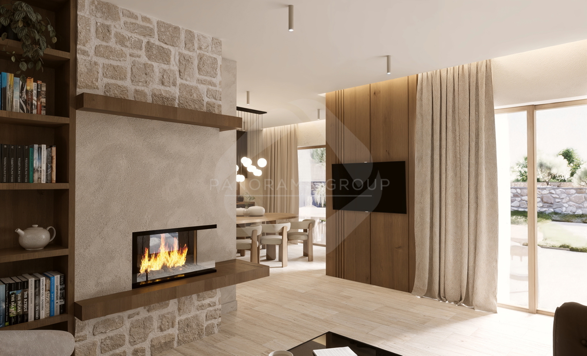 Ekskluzivno! Nova kamnita hiša z bazenom v mirnem okolju - območje Malinske