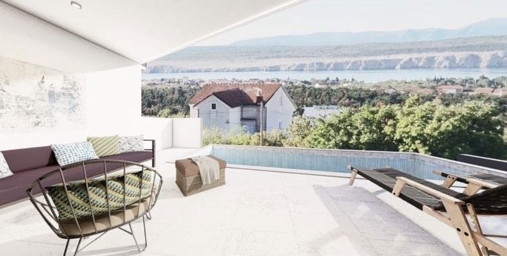 Jadranovo, dvojna kuća v roh bau fazi