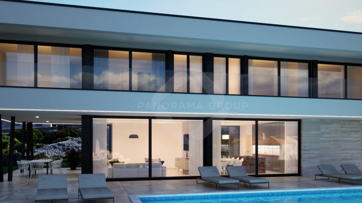 Luksuzna družinska hiša s bazenom in panoramskim pogledom na morje – Vrbnik, otok Krk