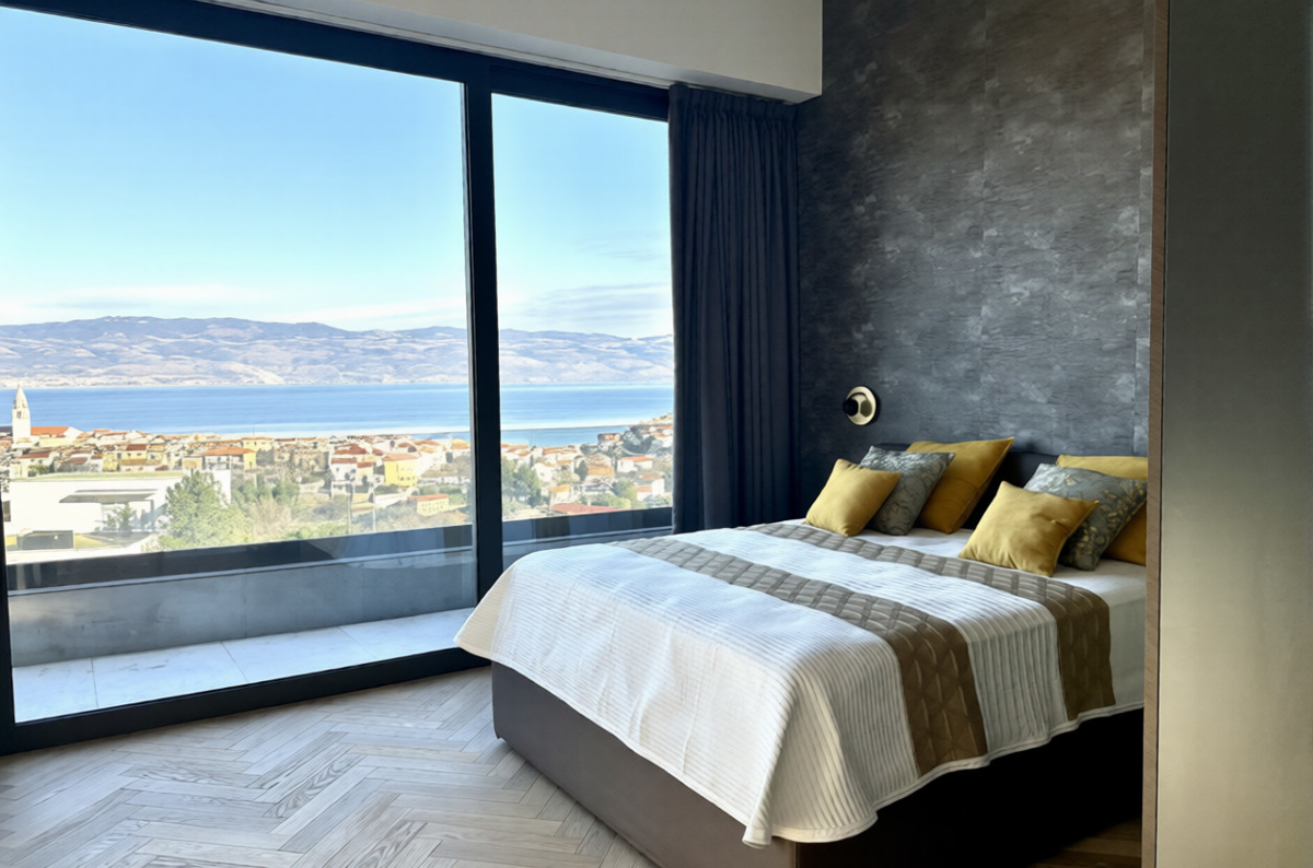 Luksuzna družinska hiša s bazenom in panoramskim pogledom na morje – Vrbnik, otok Krk