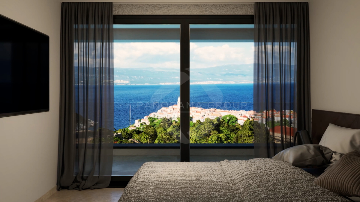 Luksuzna družinska hiša s bazenom in panoramskim pogledom na morje – Vrbnik, otok Krk