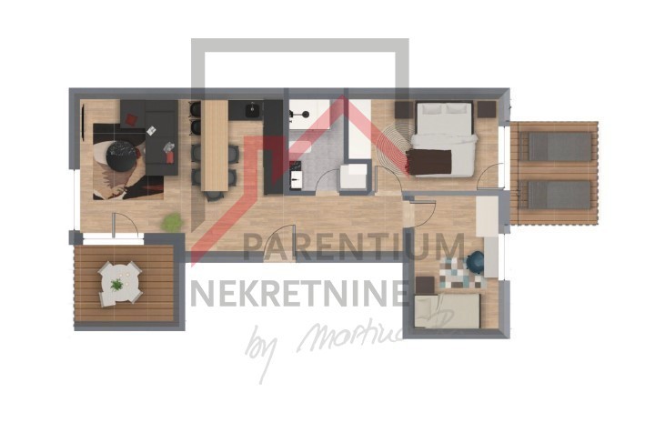 Istra, območje Poreča - Stanovanje v novi stavbi v prvem nadstropju z dvema terasama