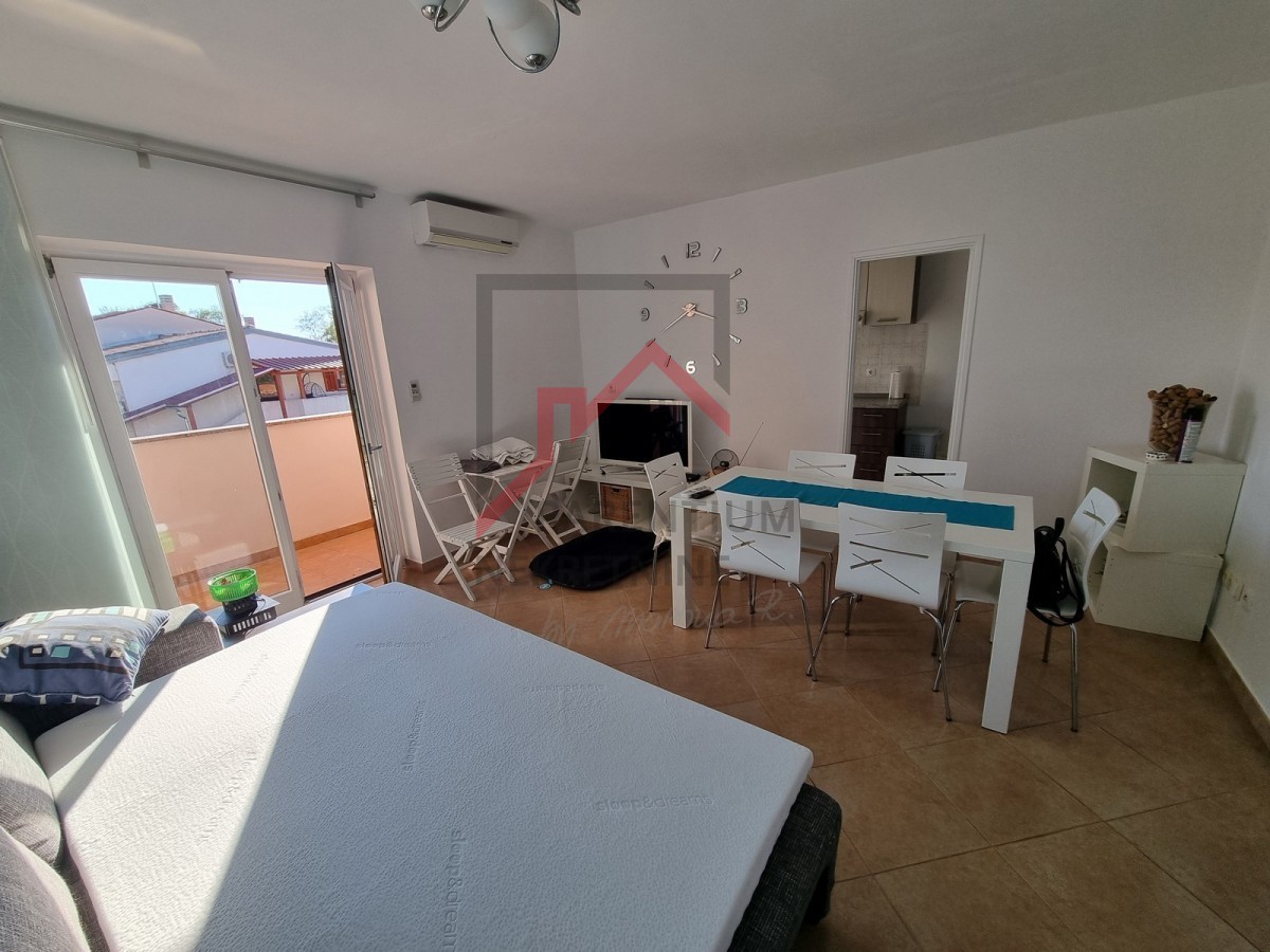 NOVIGRAD, Stanovanje v 1. nadstropju z 2 spalnicama, obdano z zelenjem