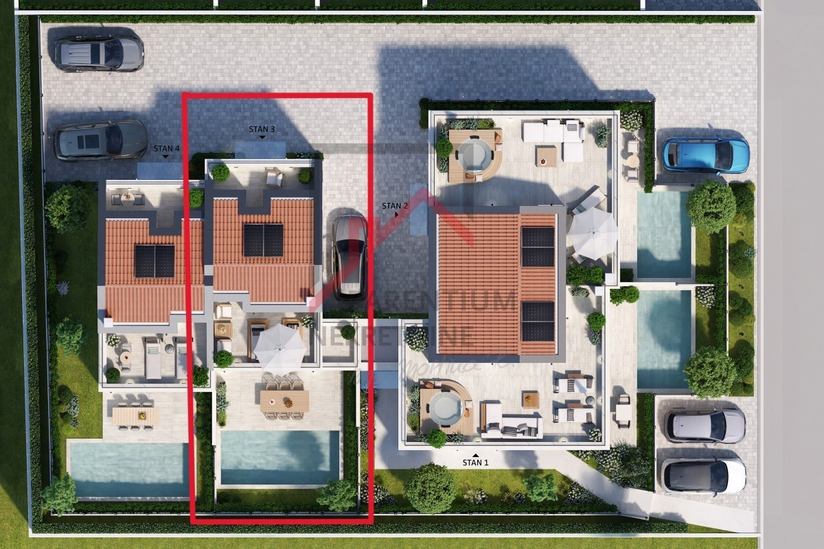 Istra, Poreč - NOVOGRADNJA V BLIŽINI POREČA - Moderna polsamostojna hiša s 3 nadstropji, dvoriščem in razgledom!