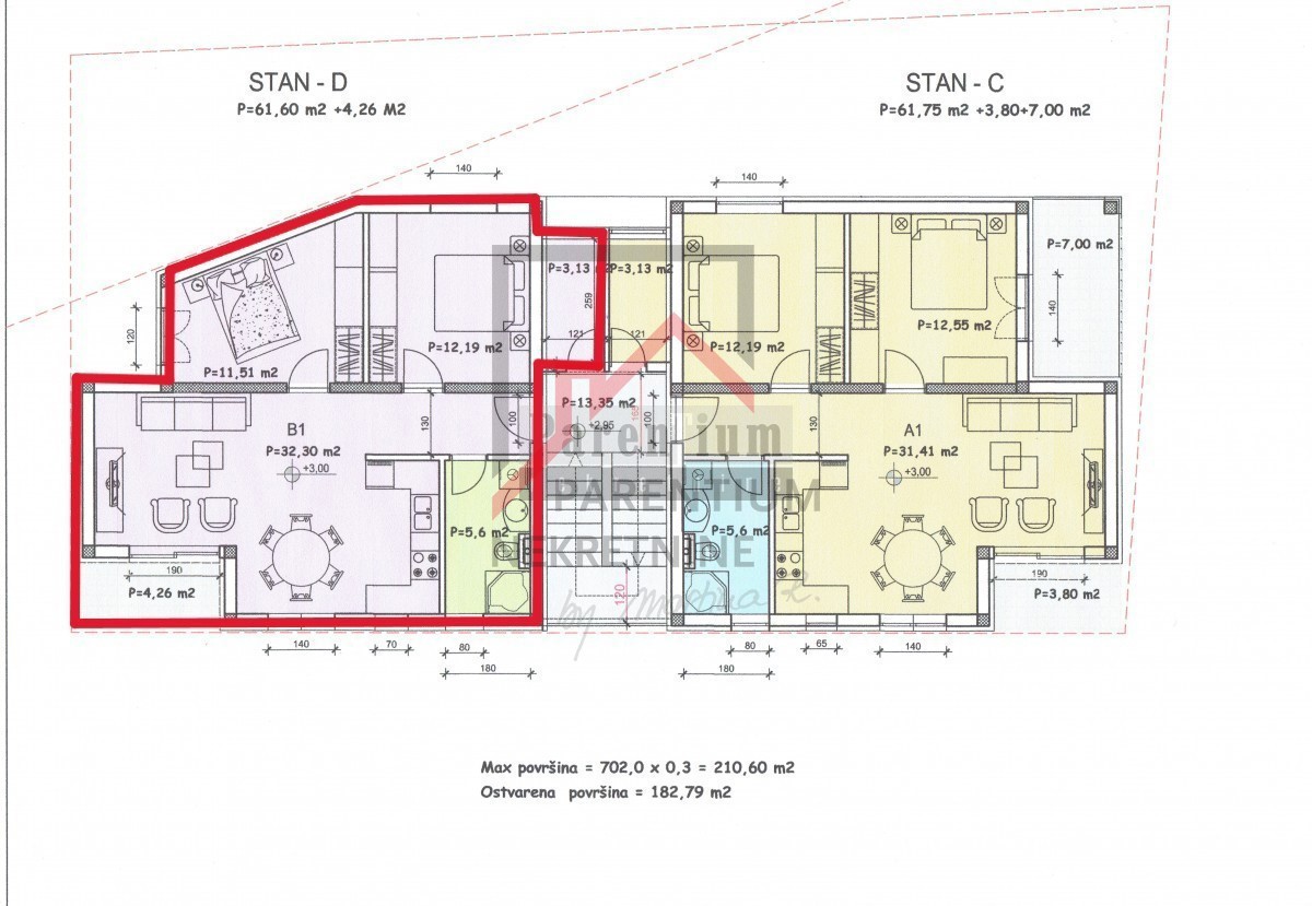 Apartma nedaleč od centra mesta in od morja