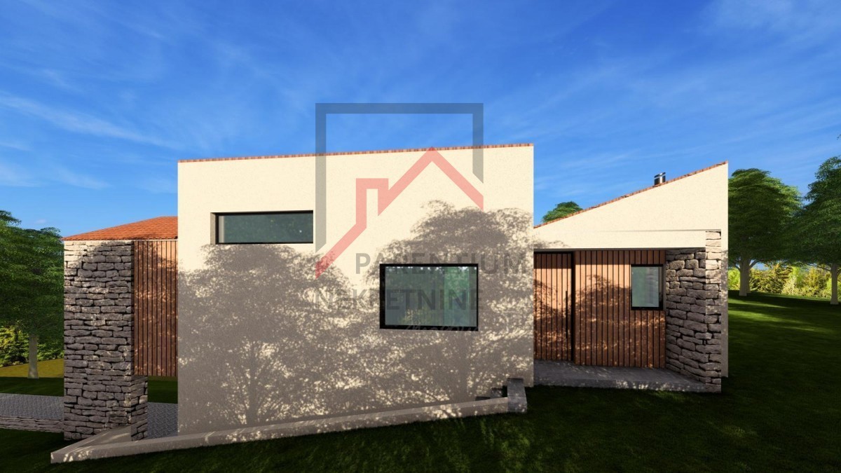 Istra, Žminj - Gradbeno zemljišče z dovoljenjem in projektom za hišo z bazenom