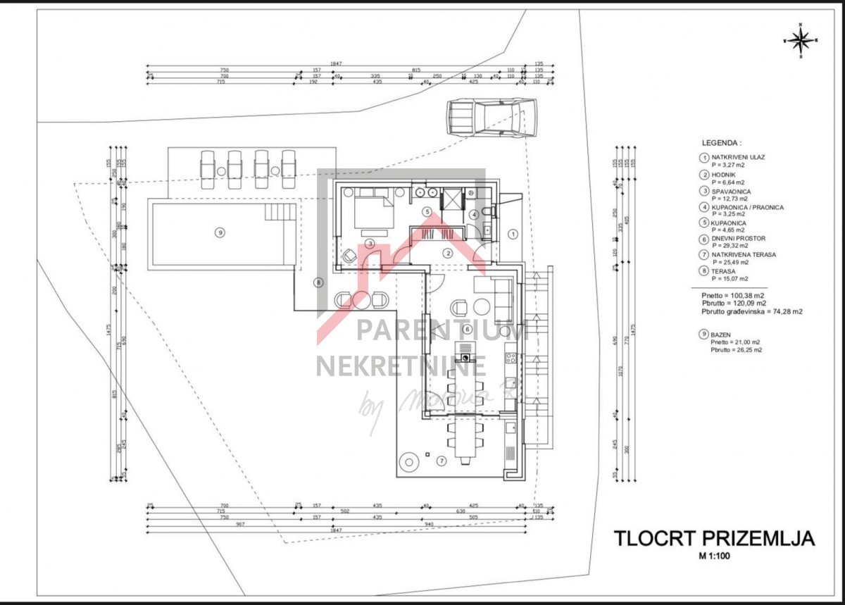 Istra, Žminj - Gradbeno zemljišče z dovoljenjem in projektom za hišo z bazenom