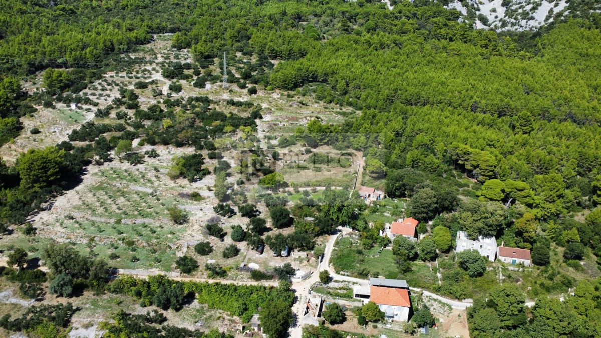 Hiša na osami s panoramskim razgledom (za obnovo) 1590m2 velik vrt