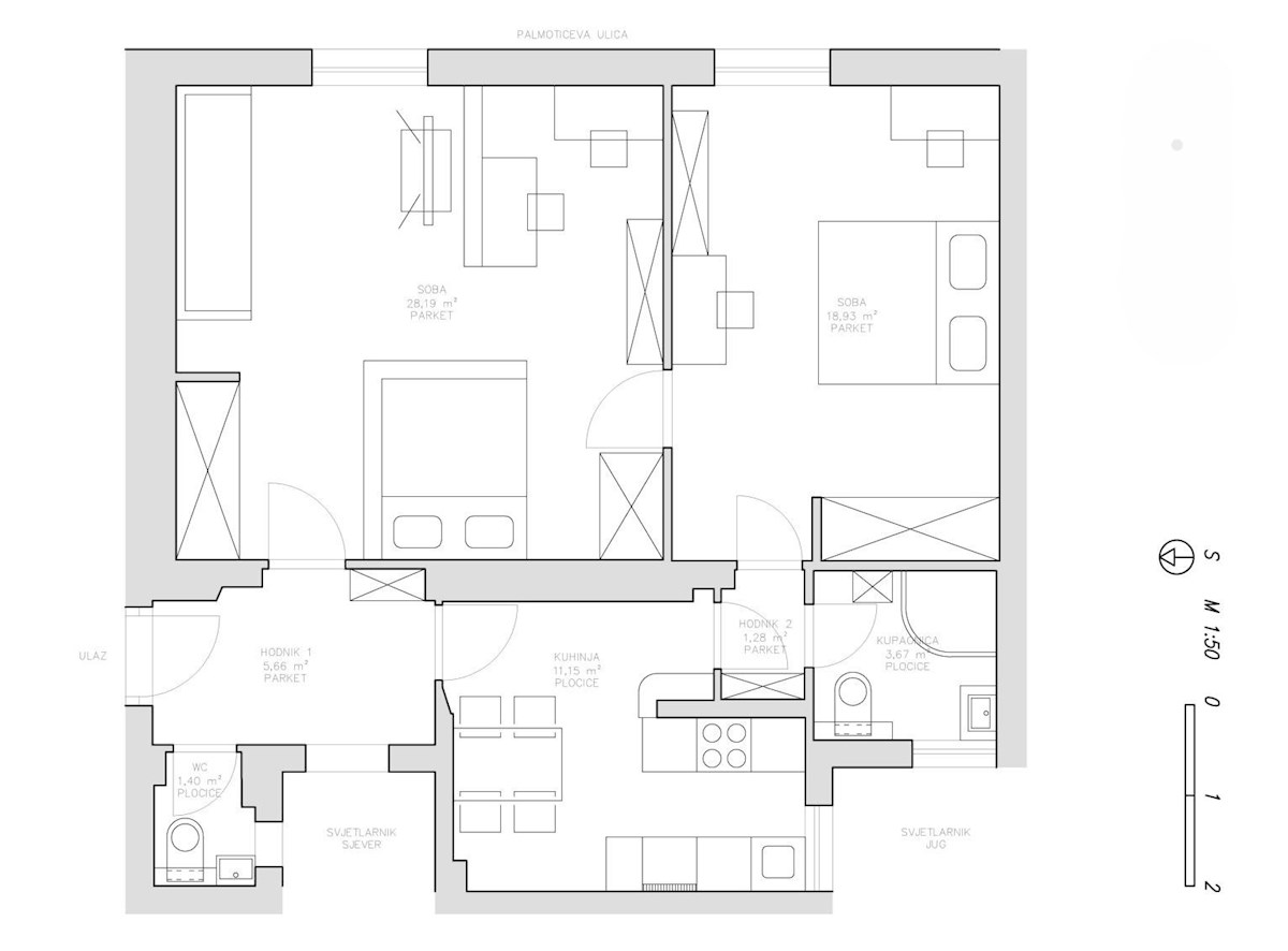 Zagreb: Donji grad - dvosobno stanovanje 70m2