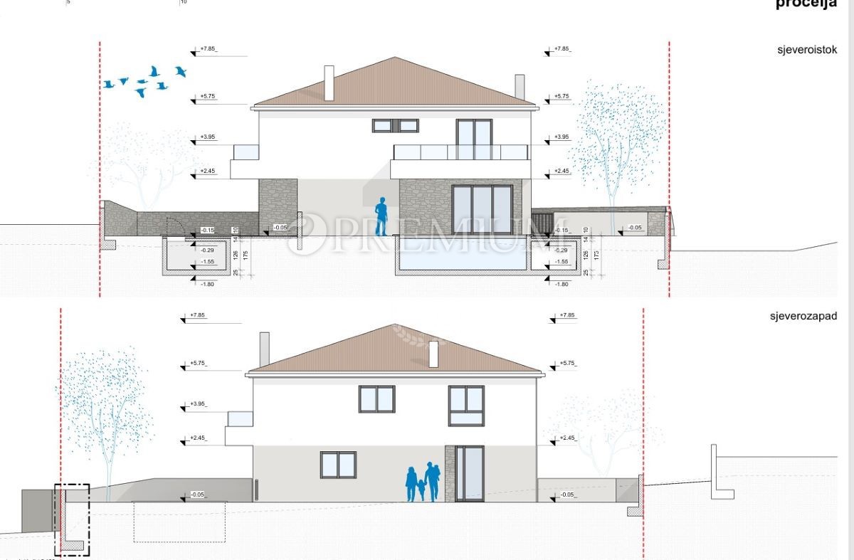 Nova Dvojna Hiša v Malinski, 160 m od Morja!