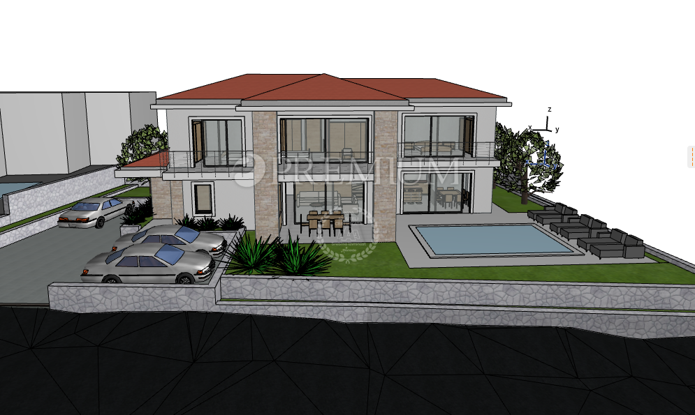 Brzac, otok Krk – zemljišče z dovoljenjem! Pogled na morje