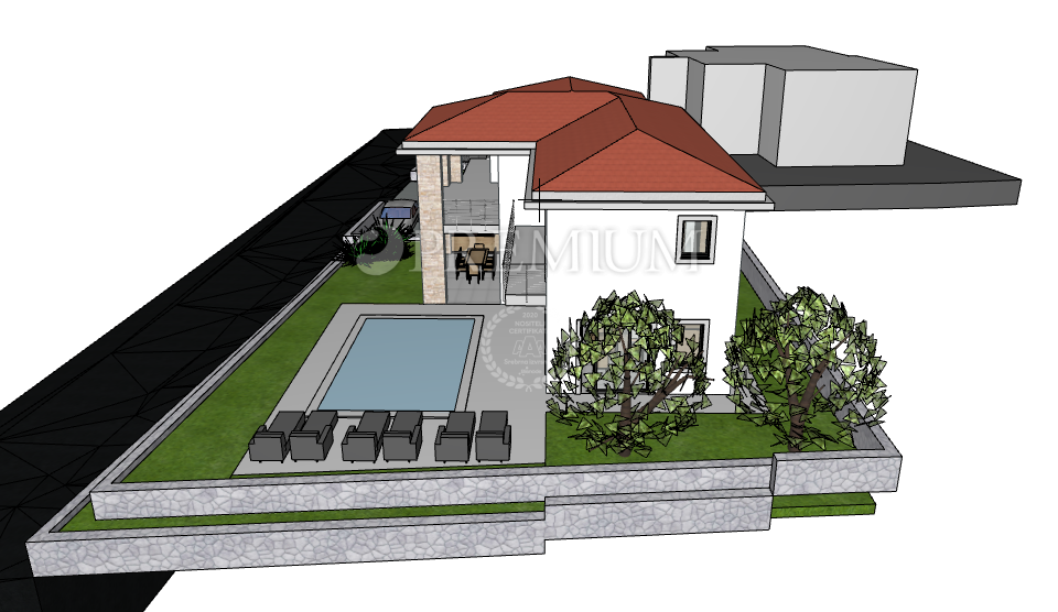 Brzac, otok Krk – zemljišče z dovoljenjem! Pogled na morje