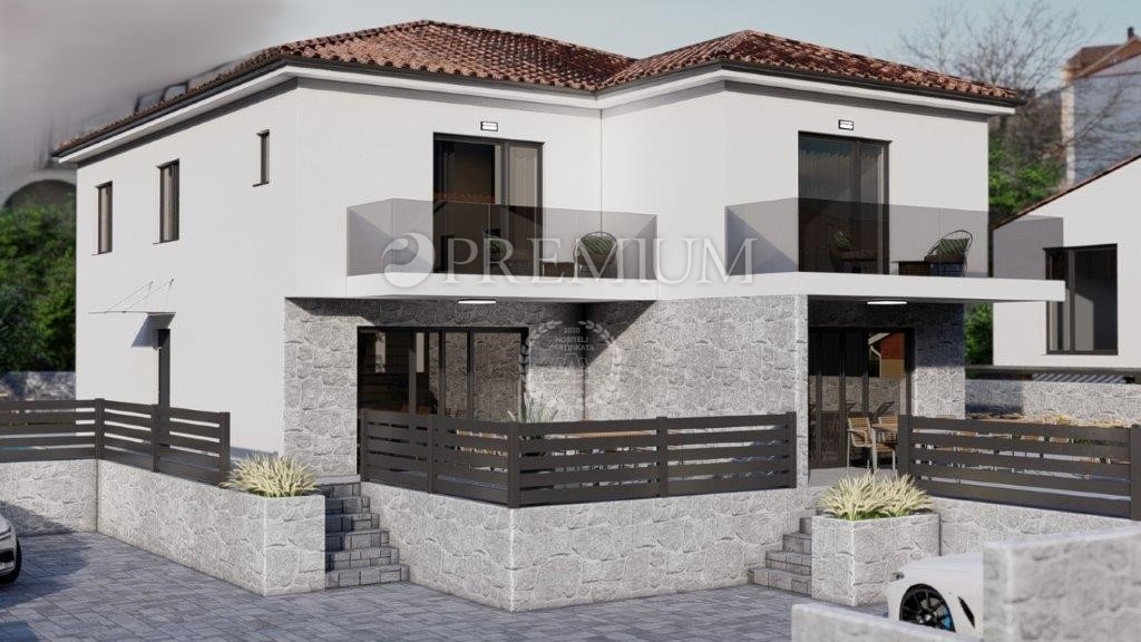 Malinska moderna dvojna hiša novogradnja!