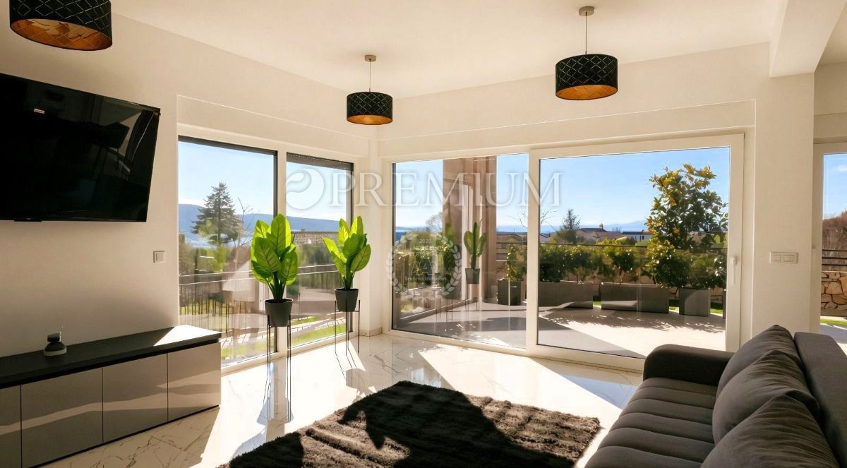 Krk, okolica, moderna novogradnja s panoramskim pogledom na morje!