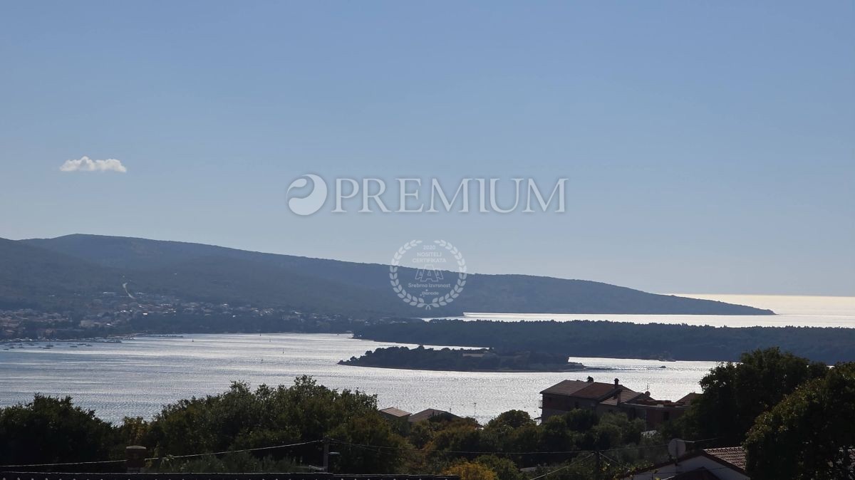 Krk, okolica, moderna novogradnja s panoramskim pogledom na morje!